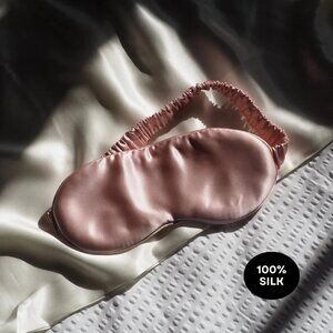 Sunday Silks Sleep Eye Mask Mulberry Silk Nude Champagne NIB